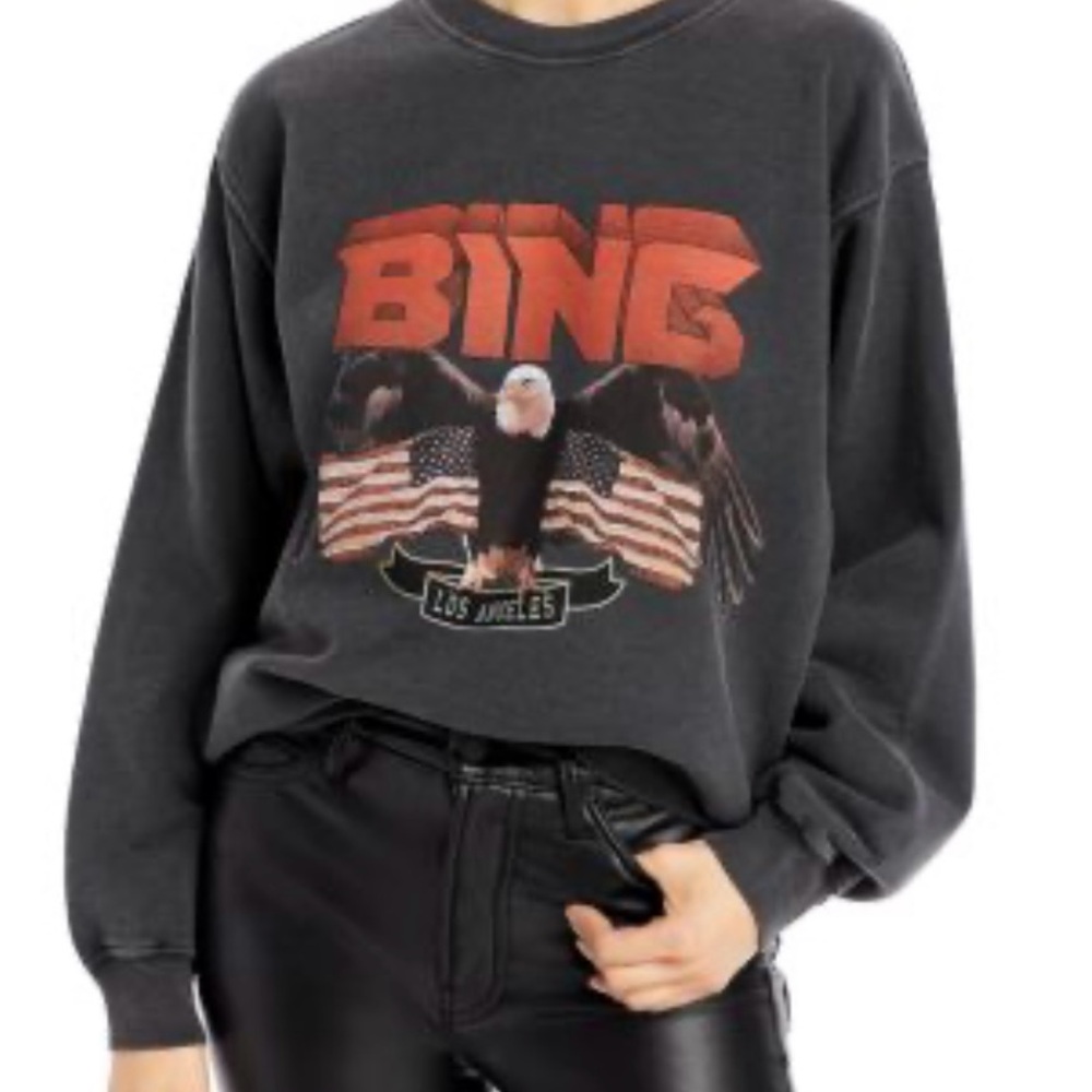 * SOLD * Anine Bing Vintage Black Eagle Graphic Sweatshirt